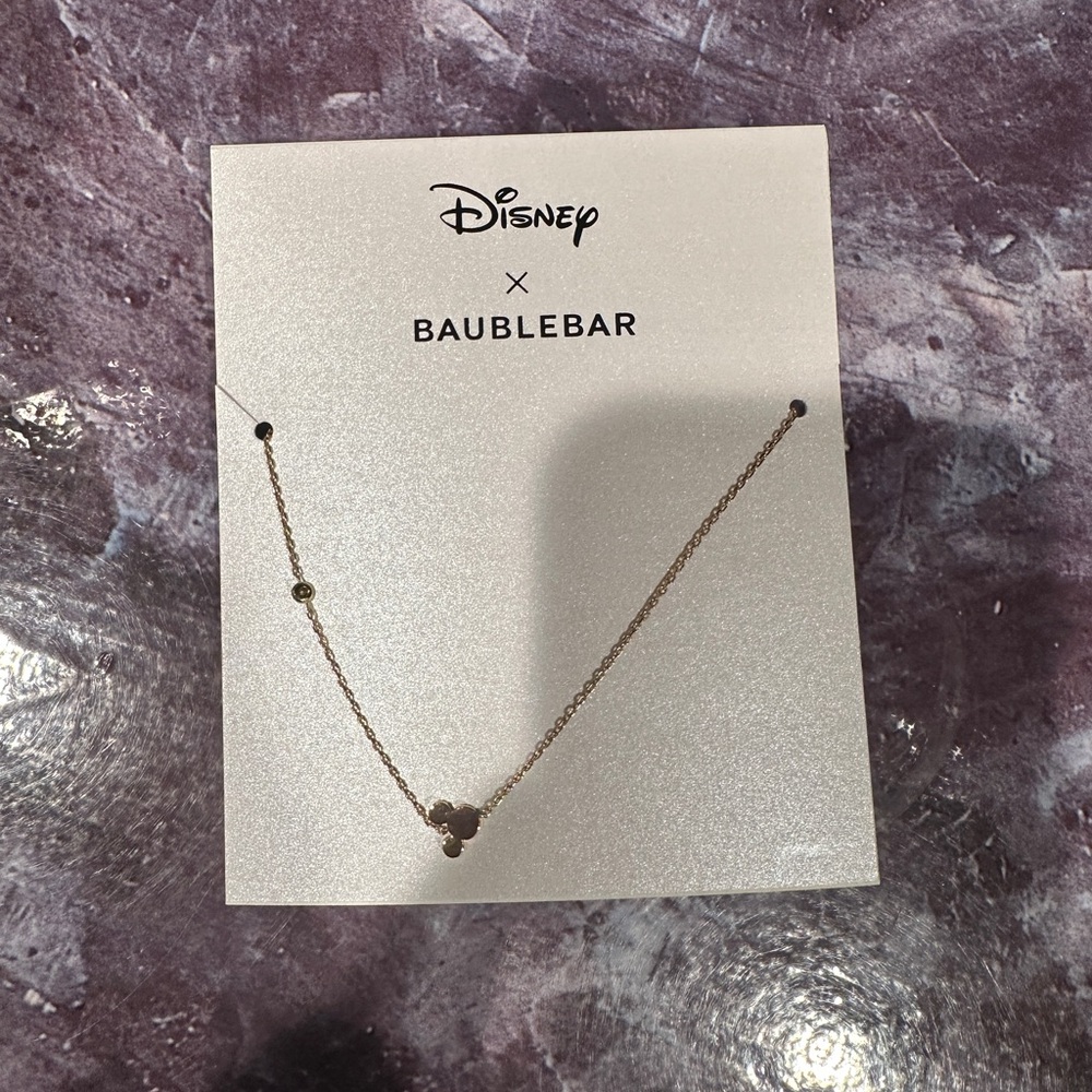 Mickey Disney Bauble Bar Gold Necklace